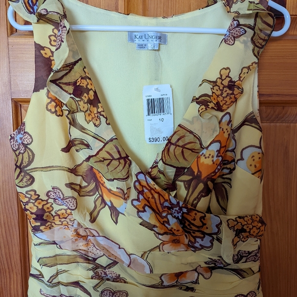 Kay Unger maxi silk dress, size 10 - Picture 4 of 6